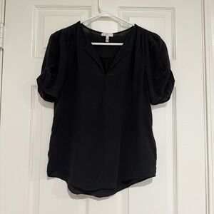 Joie Black Short Sleeve Silk Blouse XS